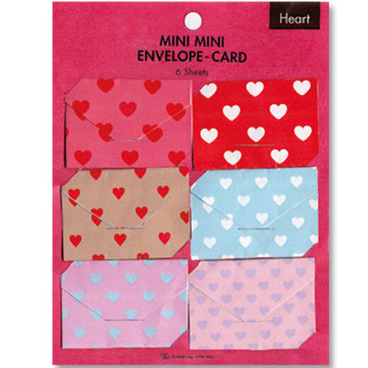 Mini Tiny Envelope 6pc Set - Hearts