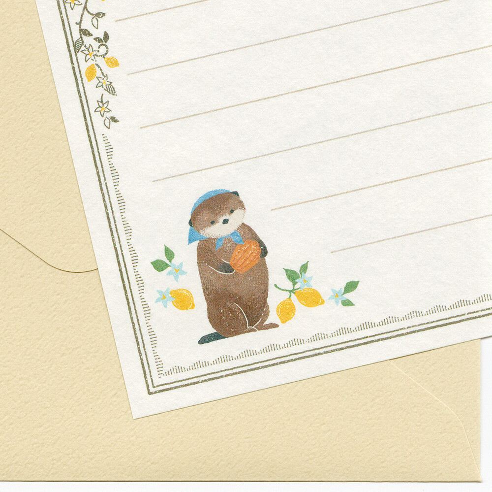 Mini Letter Writing Set | A Sea Otter And Shell Madeleines 'Ressa'