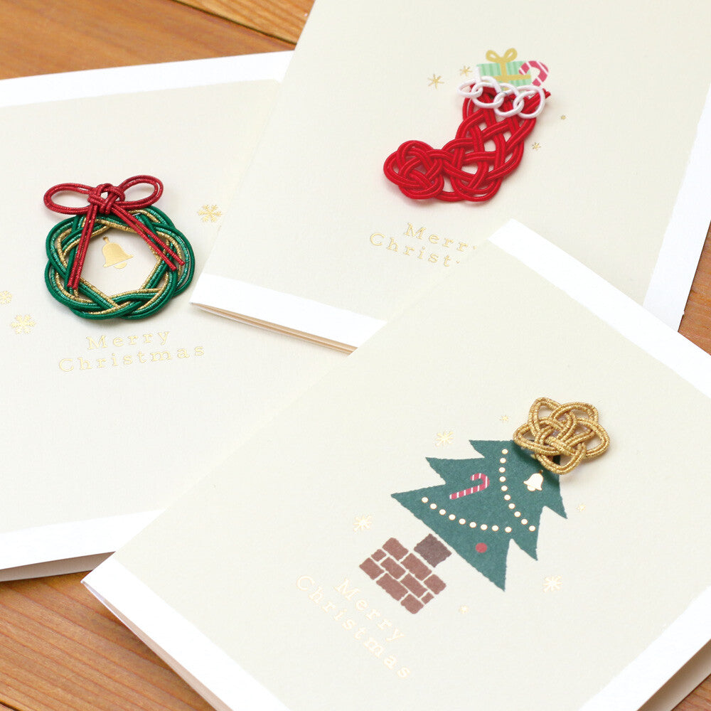 Christmas Stocking | Merry Christmas Card | Mizuhiki Knot Cord Card