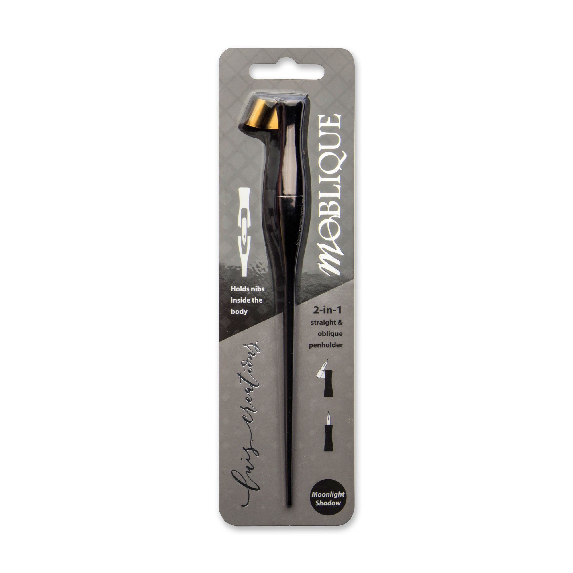 Moblique Black Calligraphy 2-in-1 Oblique Penholder Luis Creations Moonlight Shadow
