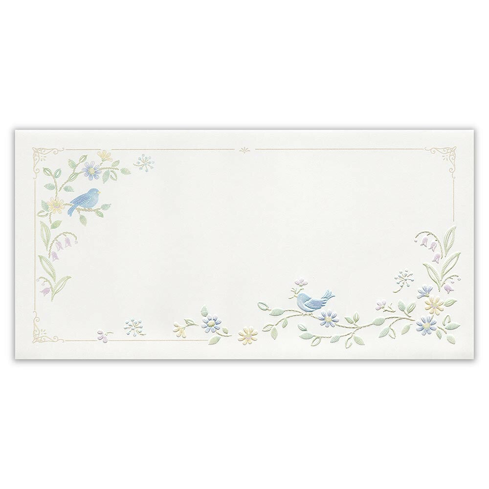 Envelopes (4-pack) Morning Birds 'Prier Broderie' Pearlescent Embossed