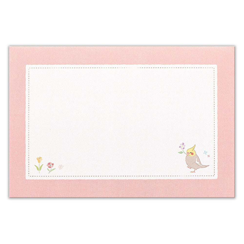 Parakeet Budgie Birds Pink Saezuri Letter Writing Set