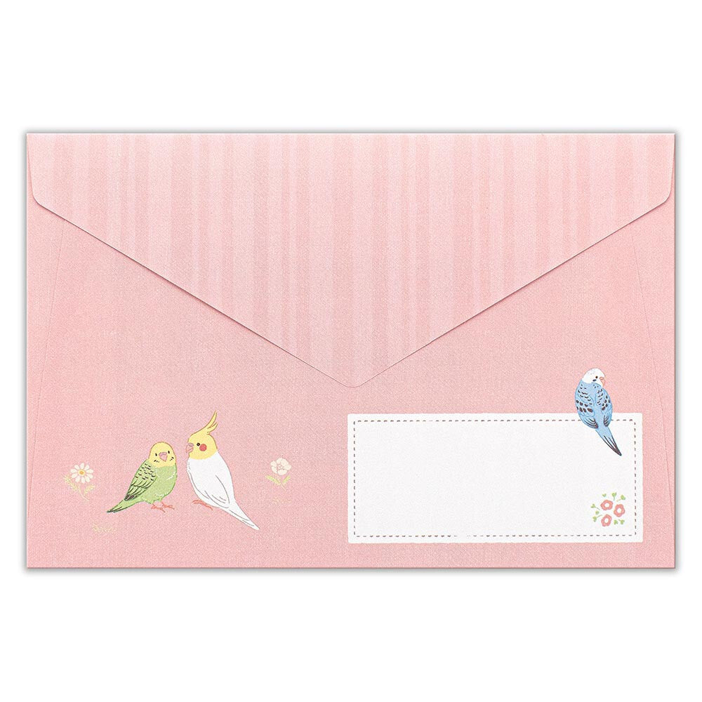 Parakeet Budgie Birds Pink Saezuri Letter Writing Set