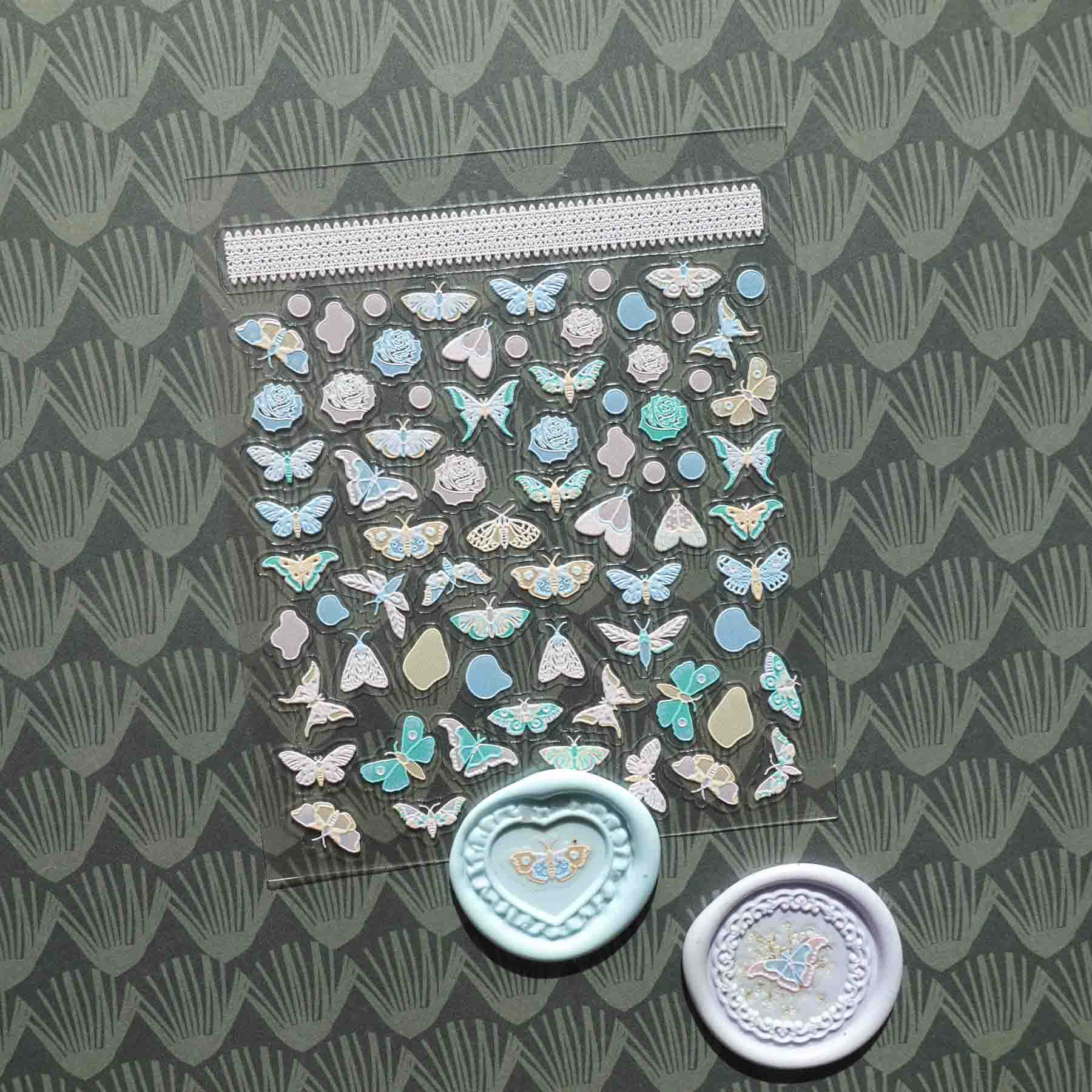 Pastel Butterfly 3D Clear-backed Decorative Stickers Sheet