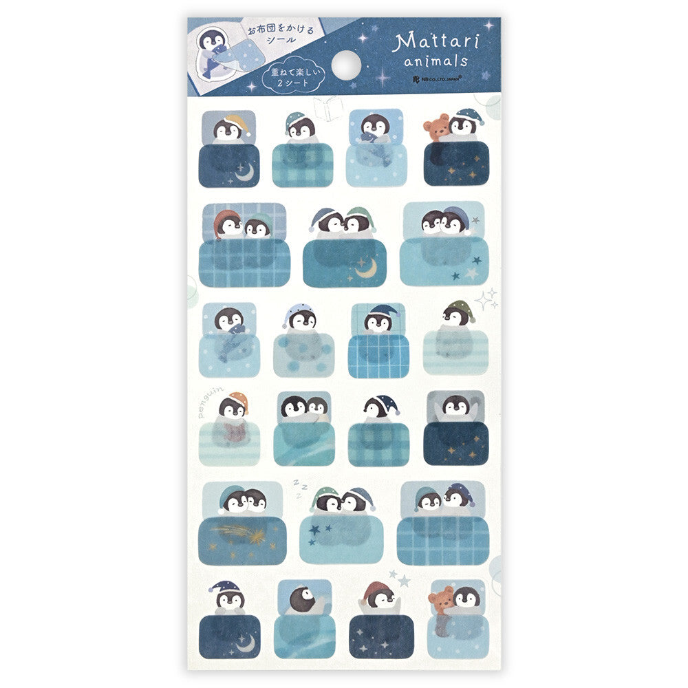 Penguins 'Mattari Animals' Mellow Night Stickers Sheet