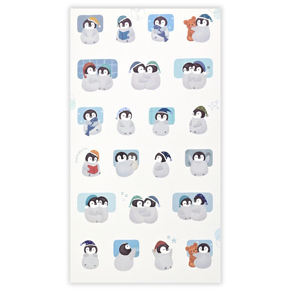 Penguins 'Mattari Animals' Mellow Night Stickers Sheet