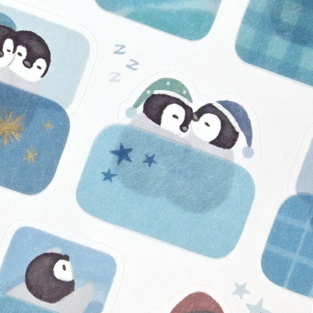 Penguins 'Mattari Animals' Mellow Night Stickers Sheet