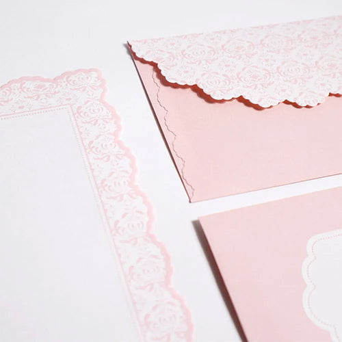 Pink Lace Coleur Claire Arabesque Letter Writing Set