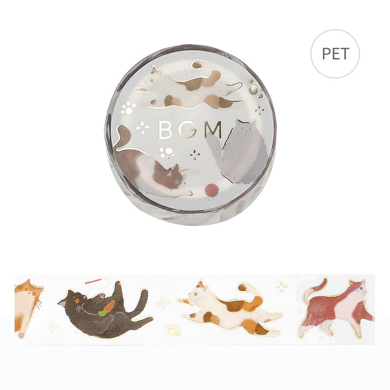 Playful Cats Clear Washi Tape | BGM