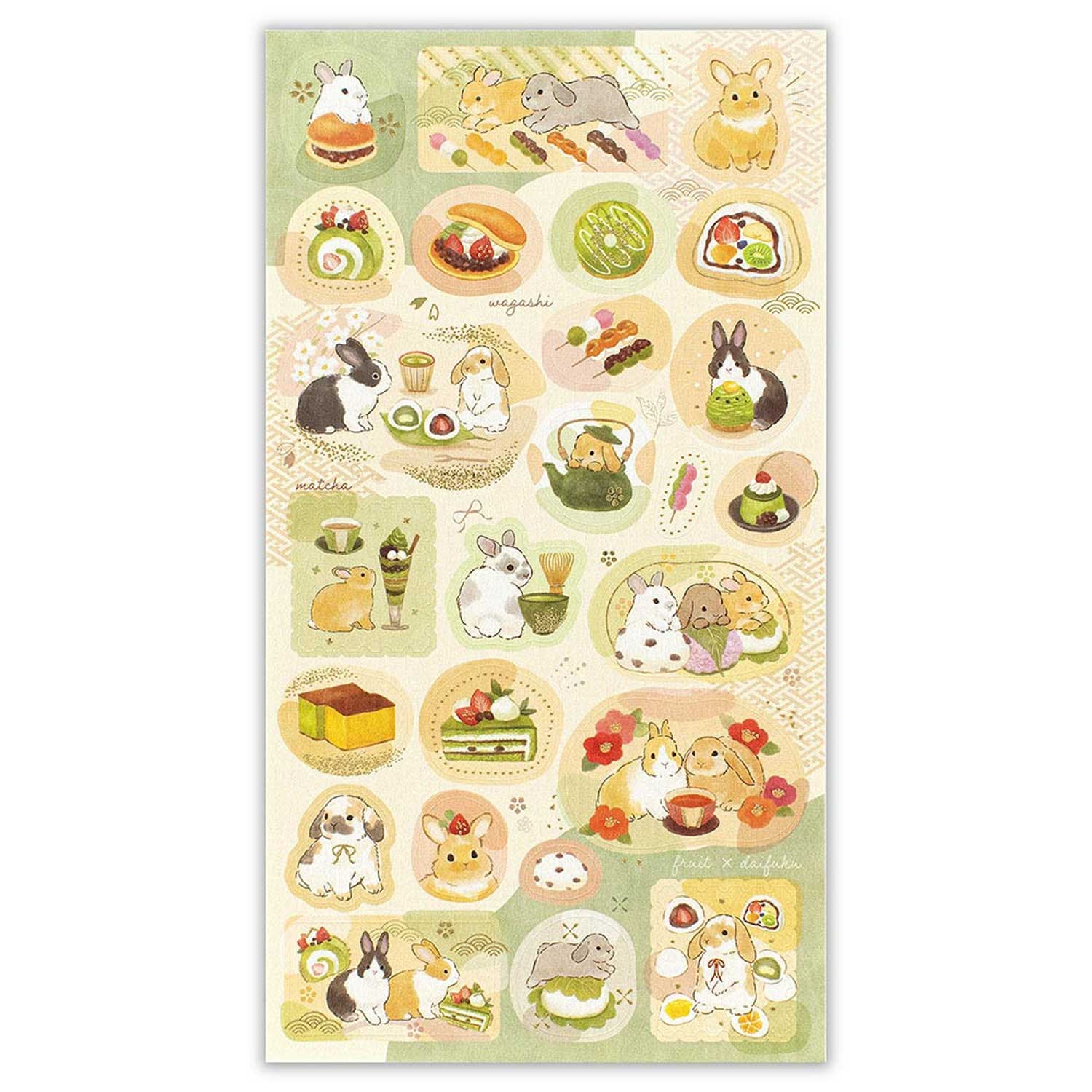 Rabbit Matcha & Japanese Sweets | Stickers Sheet