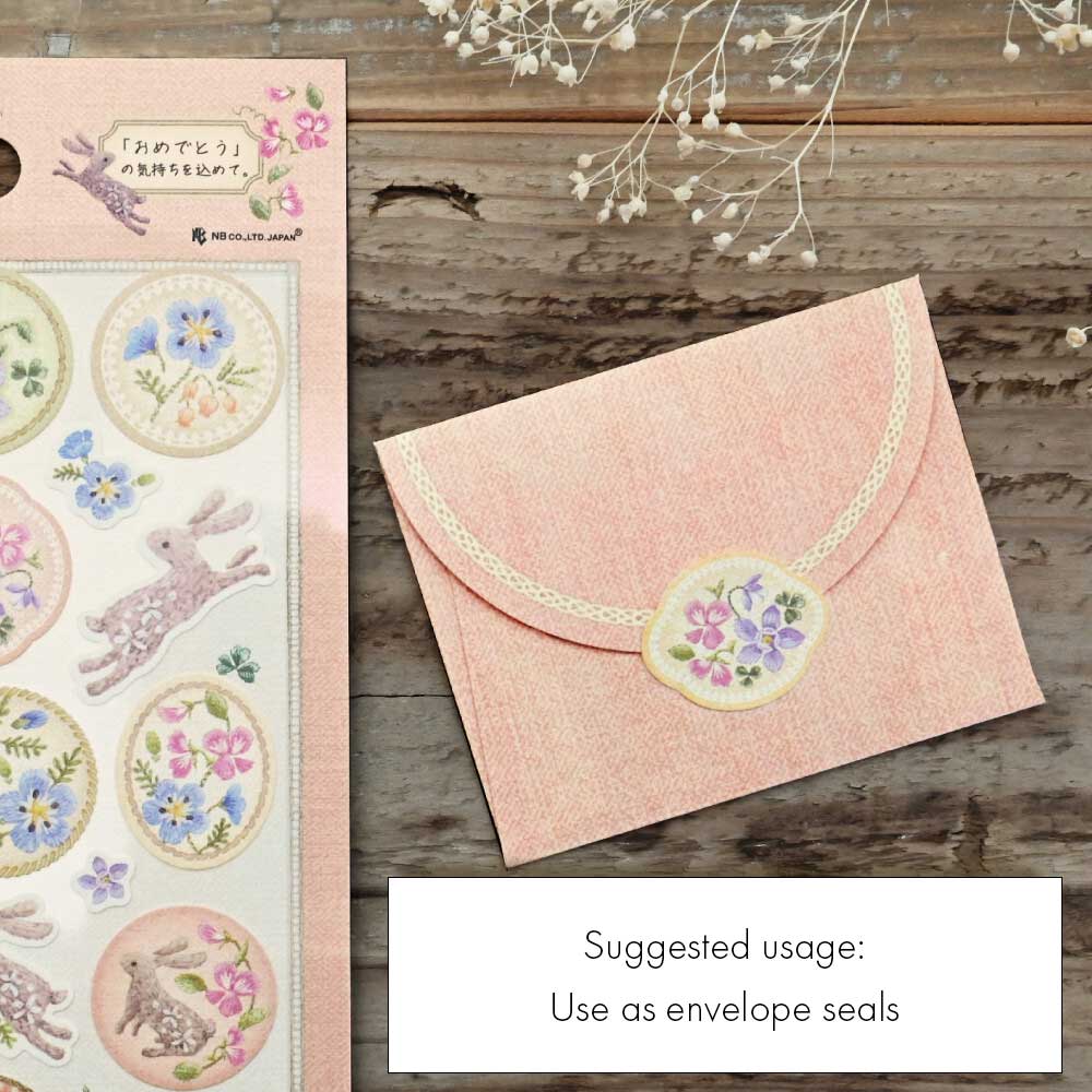 Rabbit | 'Lucky Charm Fleurs et Chance' | Stickers Sheet