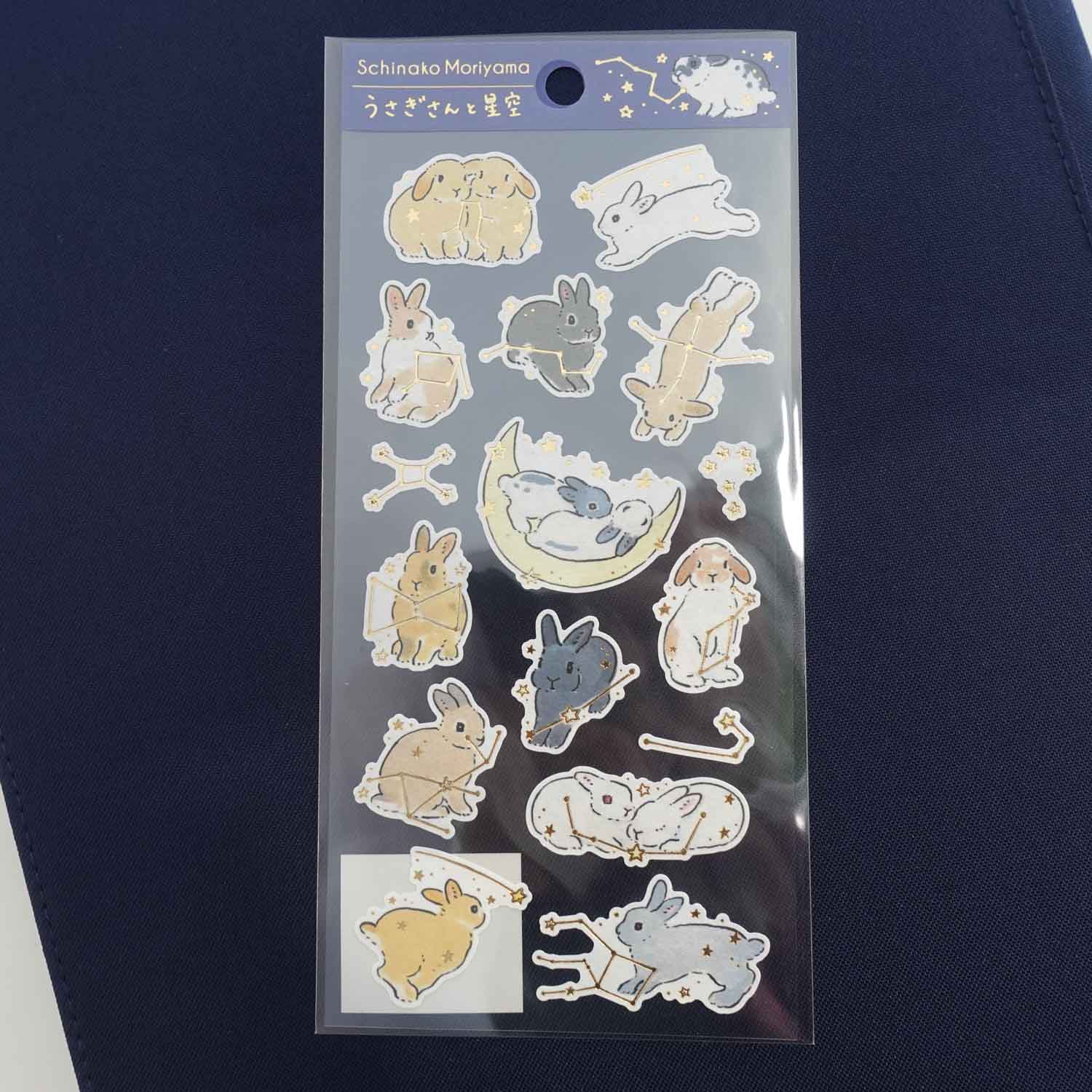Rabbit & Starry Sky Constellation | Shinako Moriyama | Stickers Sheet