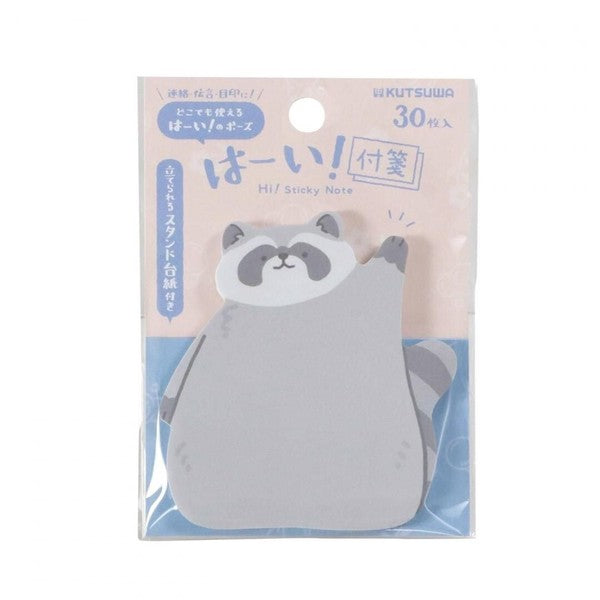 Raccoon 'Kutsuwa' Sticky Notes