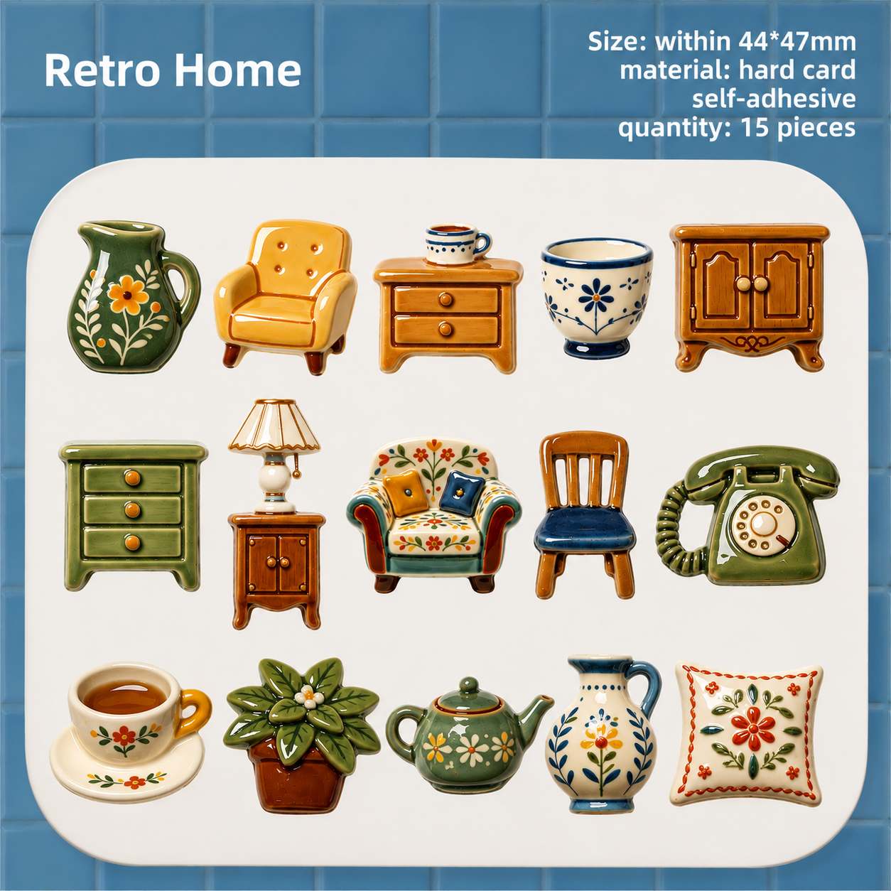 Retro Home 'Cozy Curiosities' Cardstock Flake Stickers