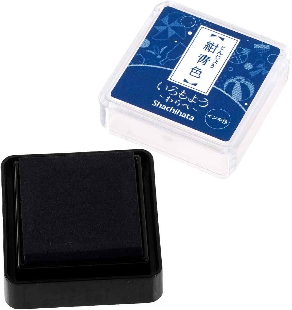 Shachihata 'Iromoyo Warabe' Series Mini Stamp Ink Pad - Dark Blue
