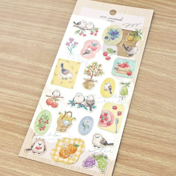 Snow Fairy Bird 'With Animals' Sticker Sheet