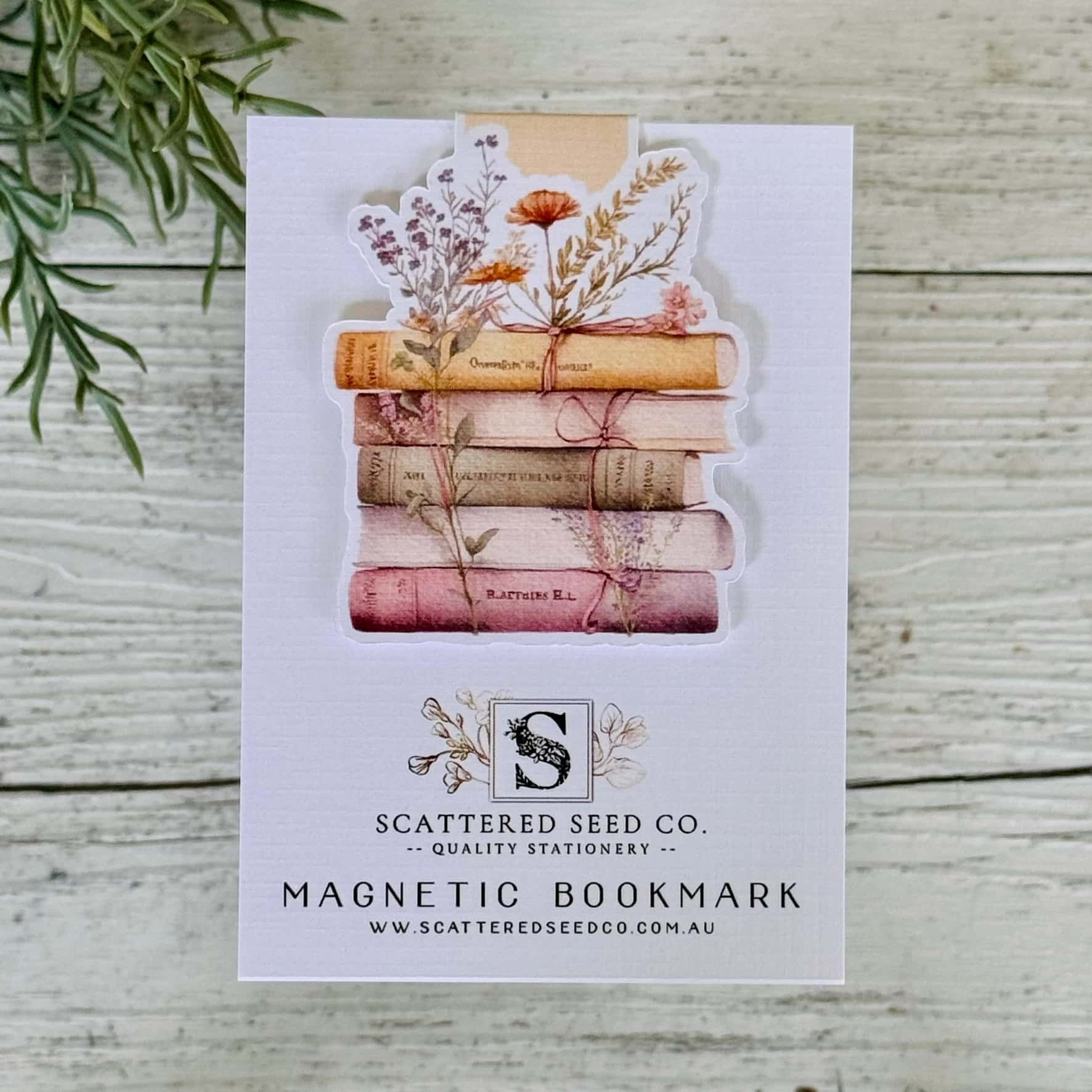 Spring Floral Books Magnetic Bookmark