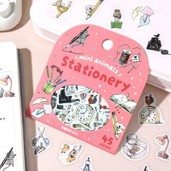 Stationery  Mini Animals  Planner Flake Stickers  BGM