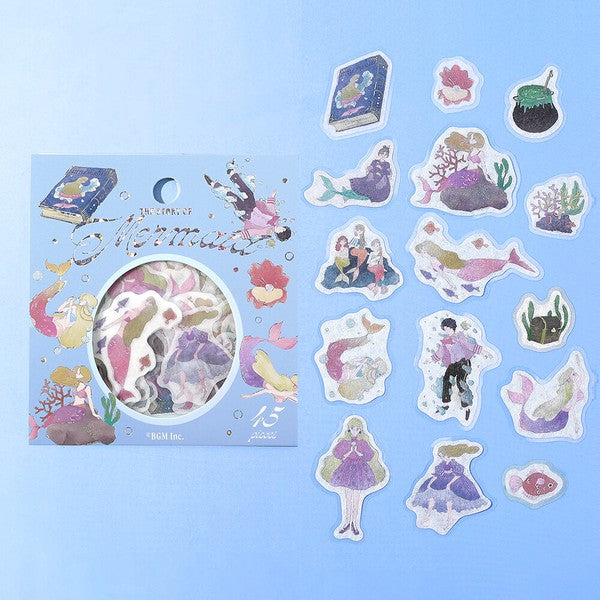 The Story of Mermaid | Fairy Tale | Planner Flake Stickers | BGM