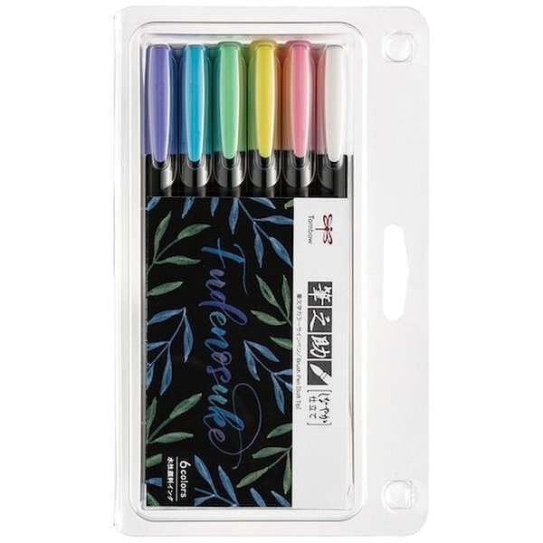 Tombow Fudenosuke Pastel Brush Pen For Black Paper Assorted Set Of 6 - View #9