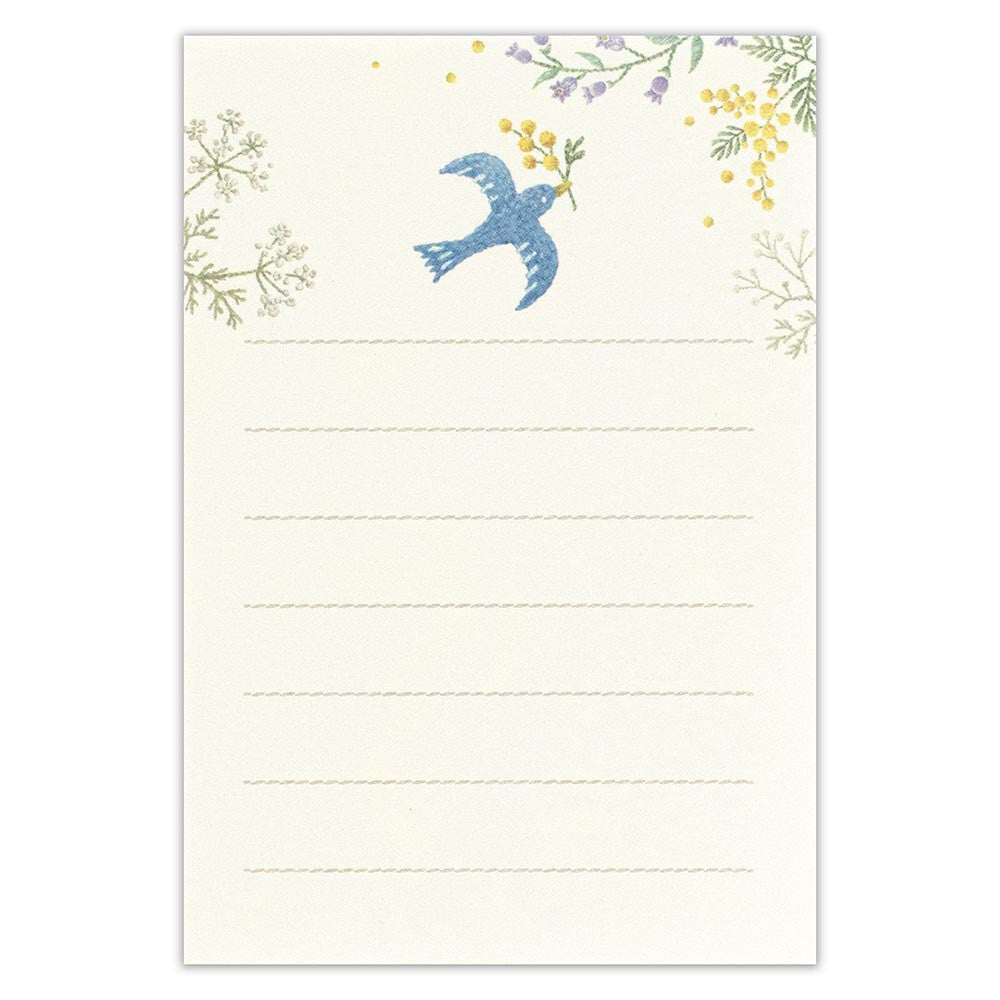Wattle & Blue Bird | 'Lucky Charm Fleurs et Chance' | Mini Letter Writing Set