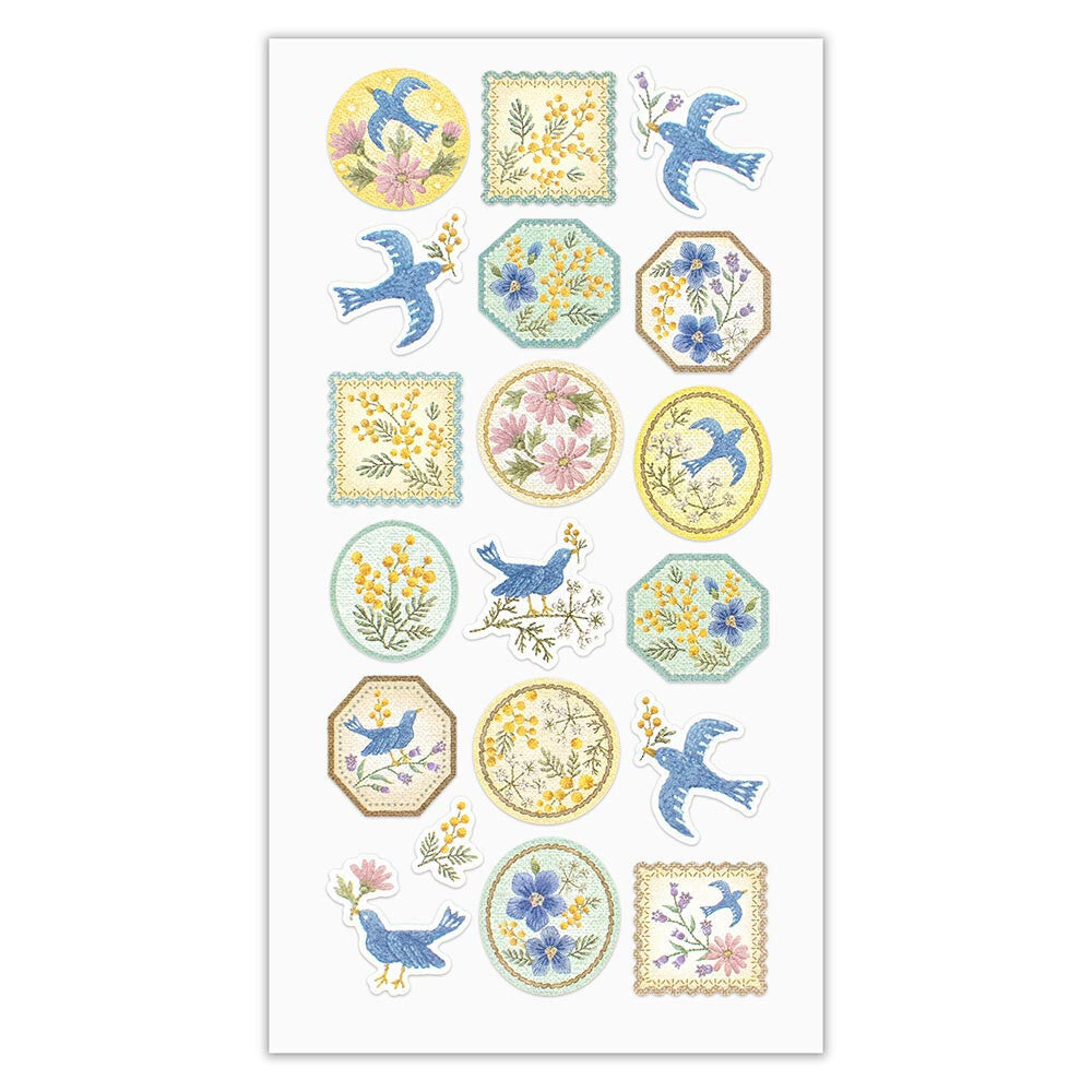 Wattle & Blue Bird 'Lucky Charm Fleurs et Chance' Stickers Sheet