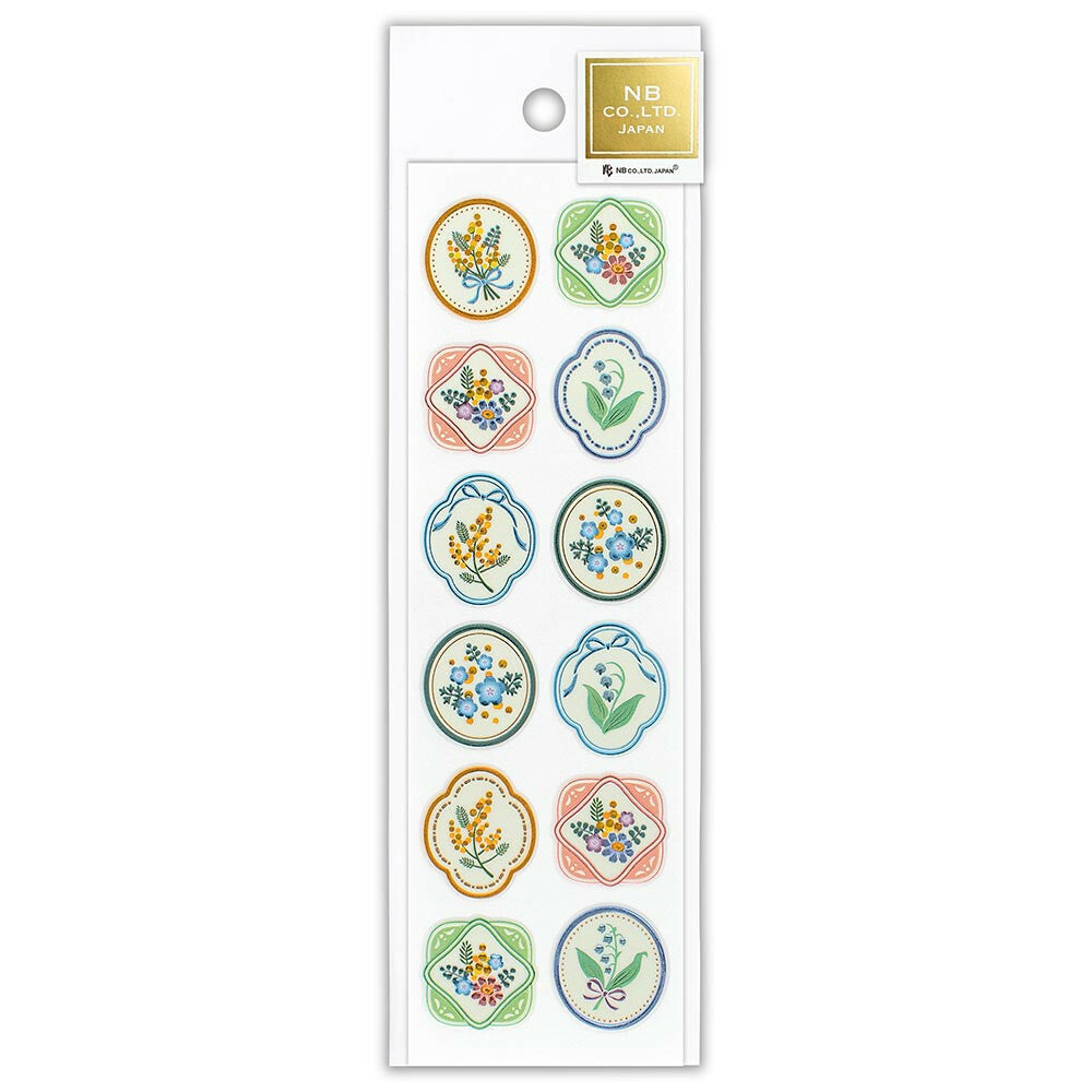 Wattle & Lily of the Valley 3D Raised Embossed Stickers Sheet