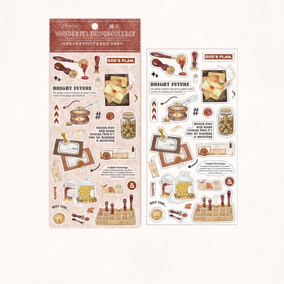 Wax Sealing 'Wonderful Things Collect' Stickers Sheet