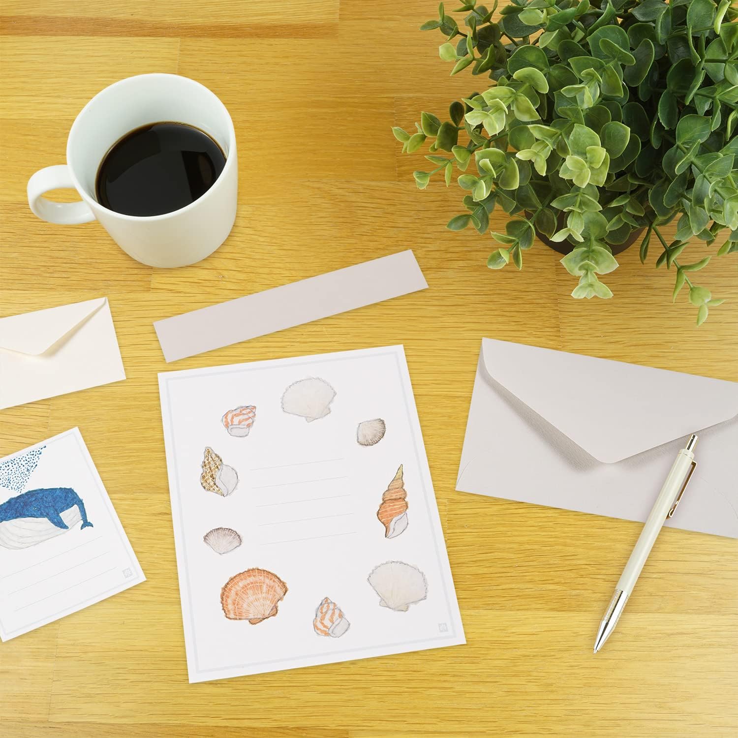 Whale Seashells letter writing set lined paper illustrations stationery australia