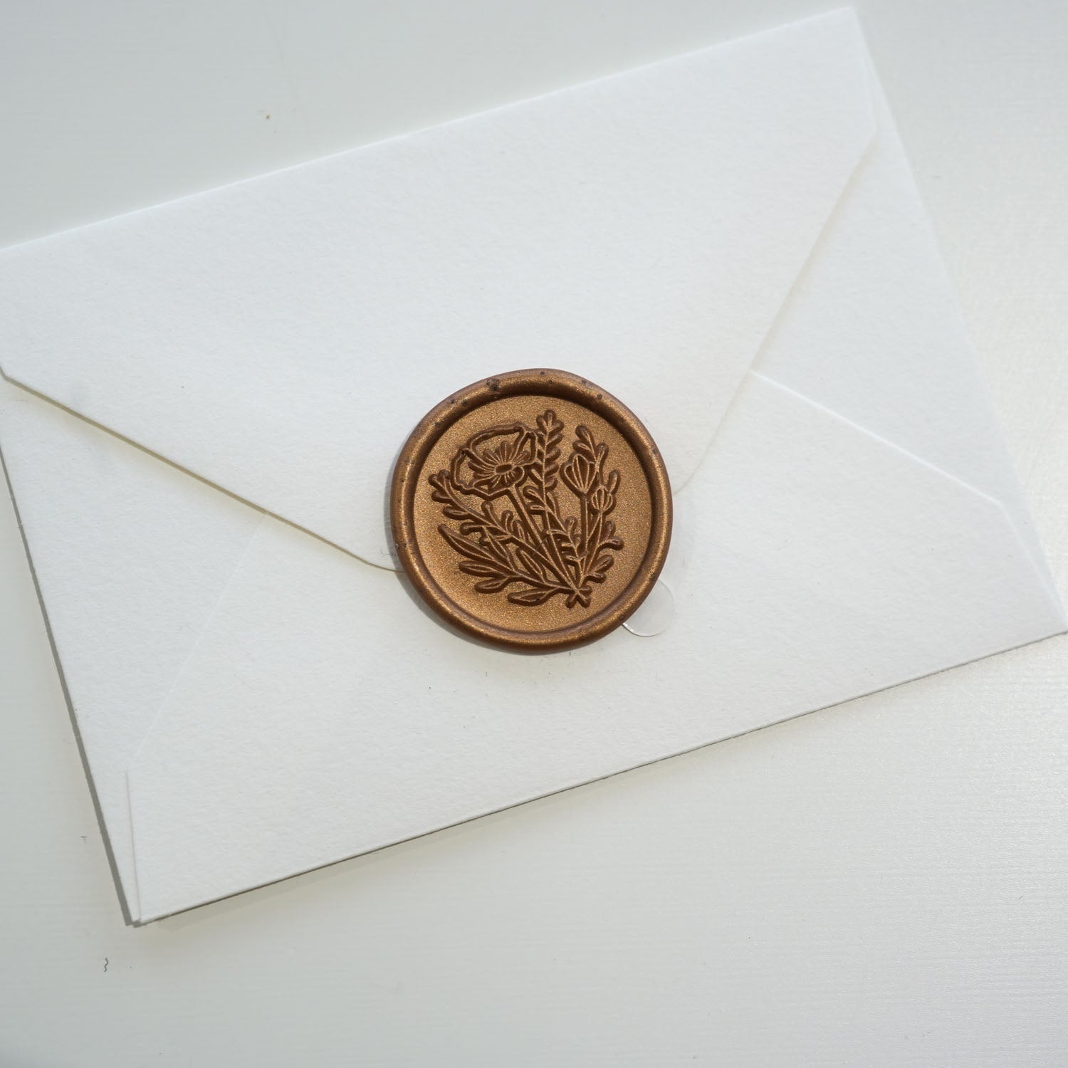 Wildflower Premade Self Adhesive Bronze Gold Wax Seal Stickers Bulk Pack Fiona Ariva Australia