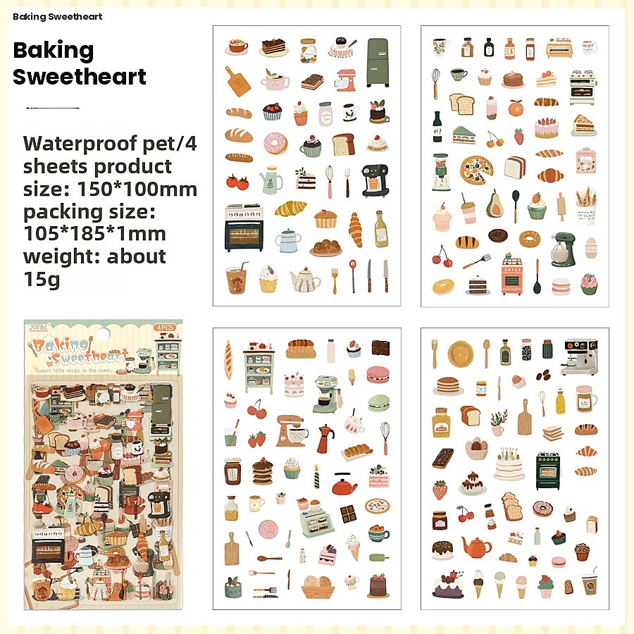 Baking Sweetheart 'Fleeting Memories' 4-Sheet Stickers Sheet