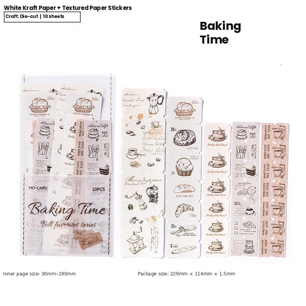 Baking Time Perforated Ticket 'Bill Favourites' Flake Stickers