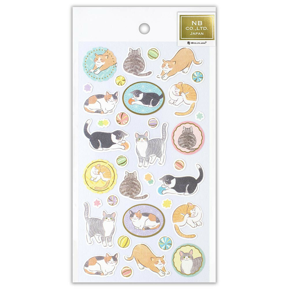 Ball & Cat Stickers Sheet