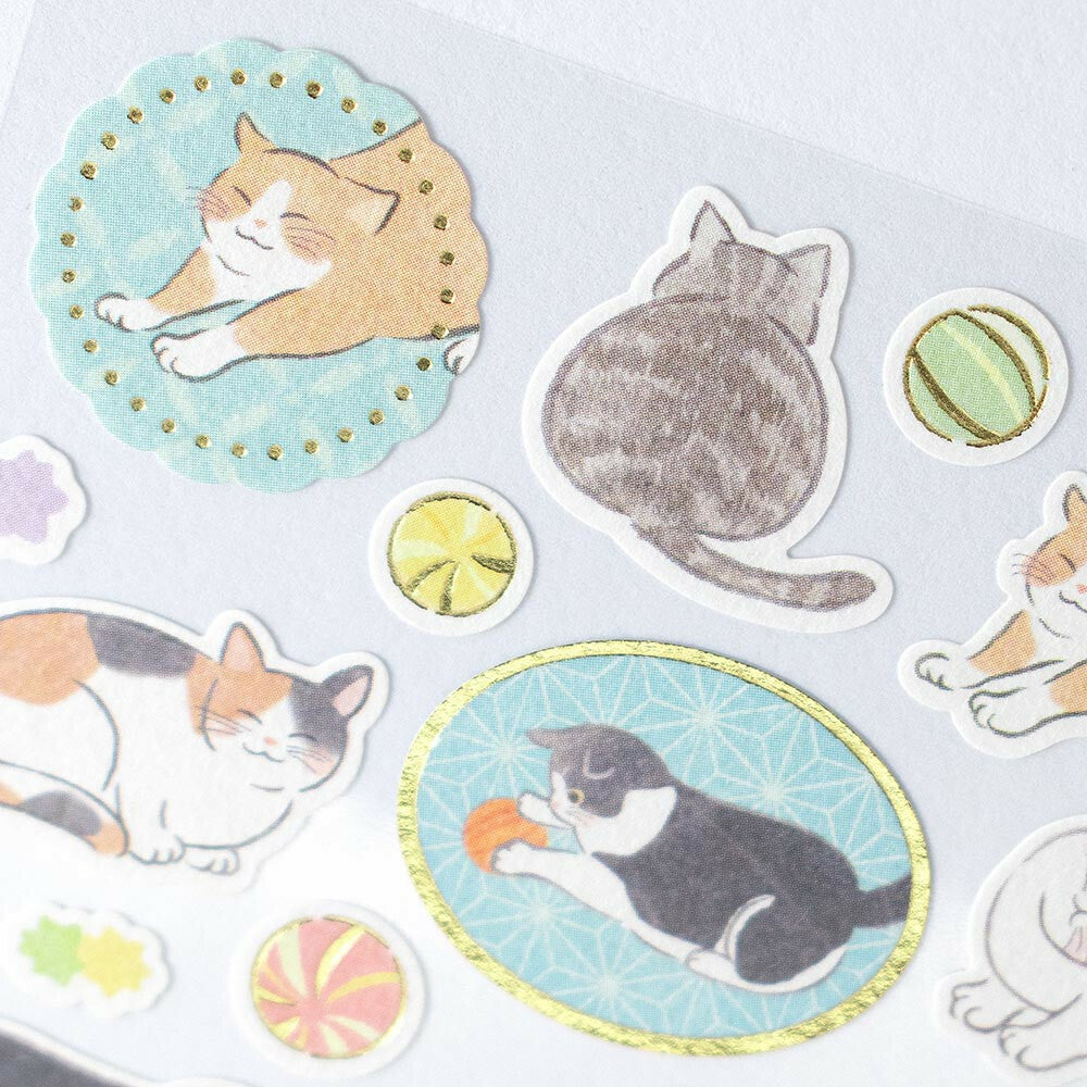 Ball & Cat Stickers Sheet