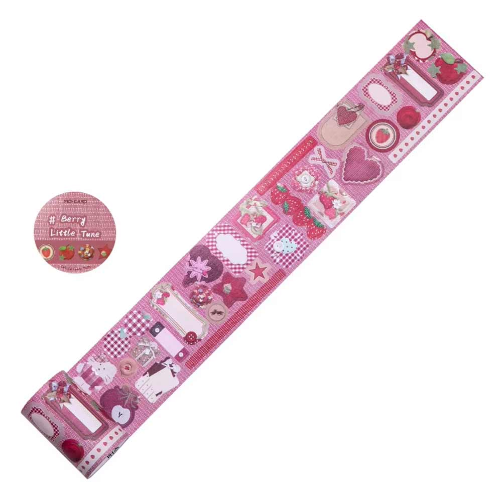 'Berry Little Tune' Pink Scrapbook Diecut Sticker Tape
