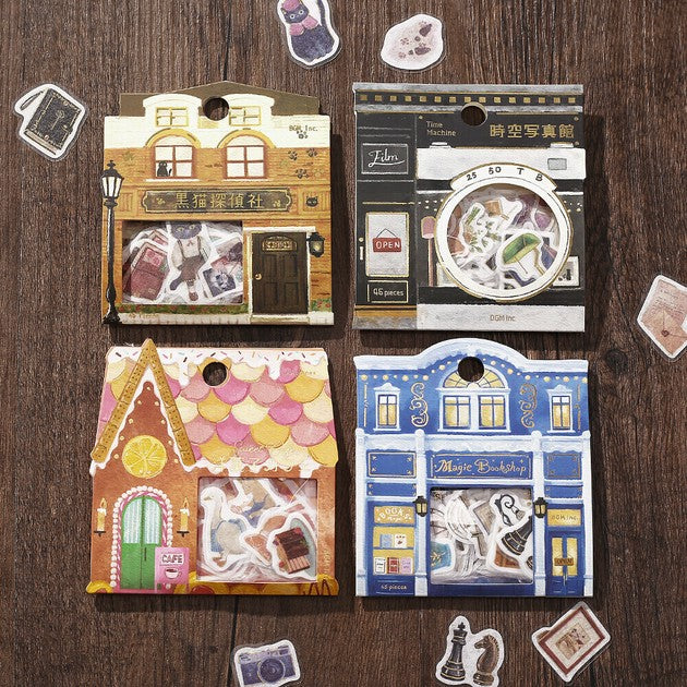 'Shopping Arcade' Series | Planner Flake Stickers | BGM