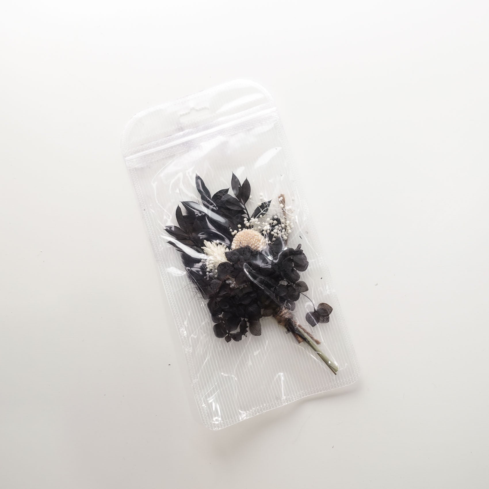 Monochrome Black & White Dried Posy Mini Bunch Flowers