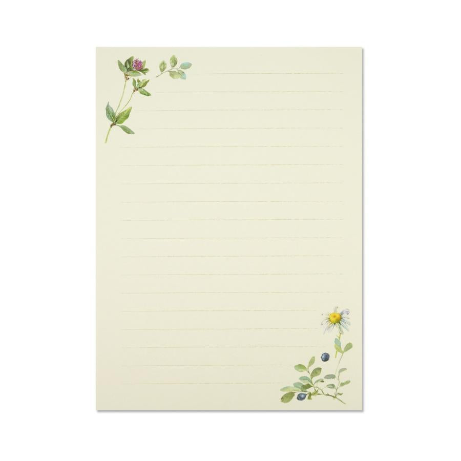 Blueberry daisy clover flower Garden Flowers letter writing pad