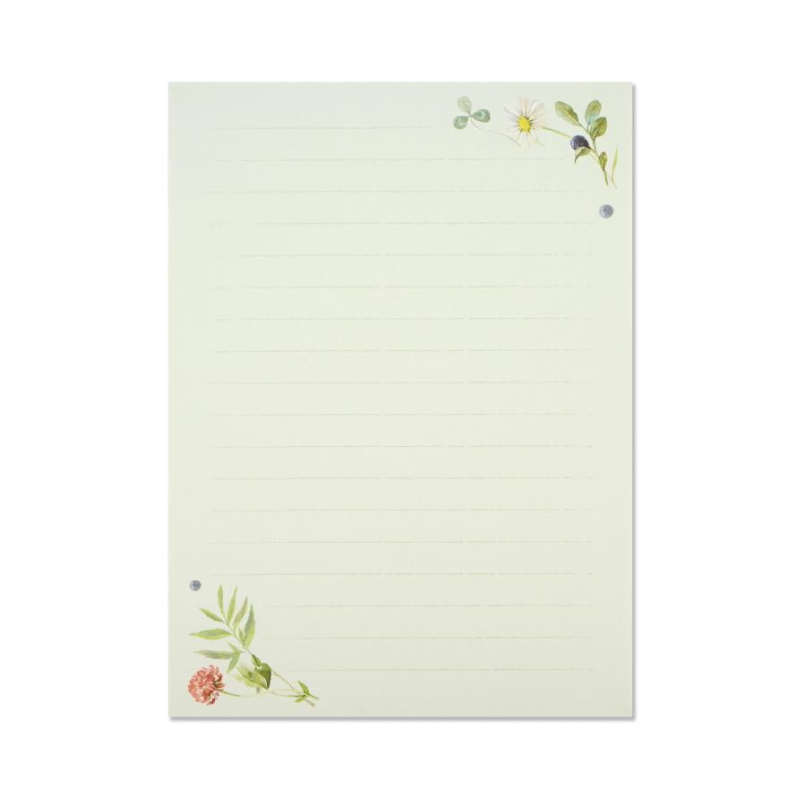 Blueberry daisy clover flower Garden Flowers letter writing pad