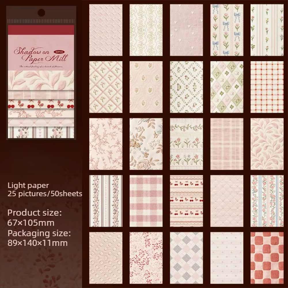 Blush Cottage Fabric Wallpaper Print Style 'Shadow on Paper Mill' Craft Paper Pad