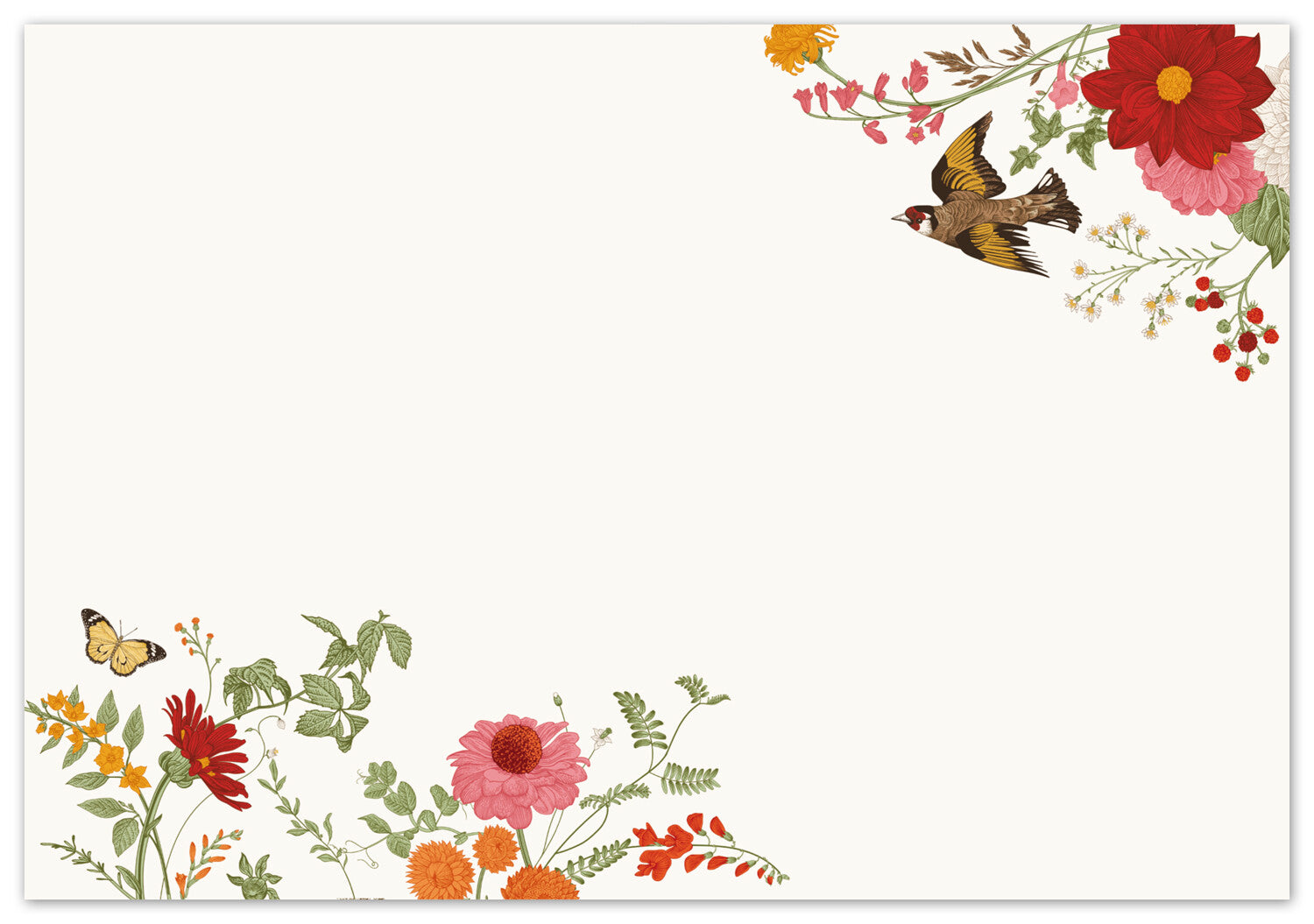 Butterfly Burgundy Bird Small Letter Writing Set
