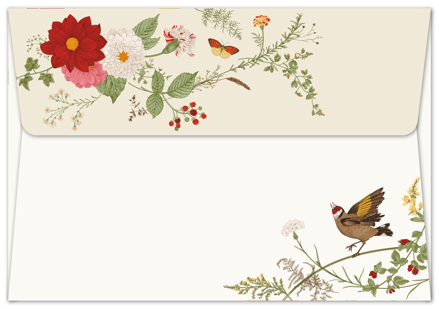 Butterfly Burgundy Bird Small Letter Writing Set