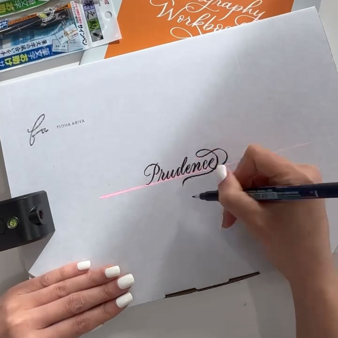Professional Black Red Laser Liner for Calligraphy Luis Creations Fiona Ariva