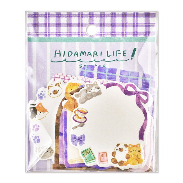 Cats 'Hidamari Life' Writable Memo Flake Stickers
