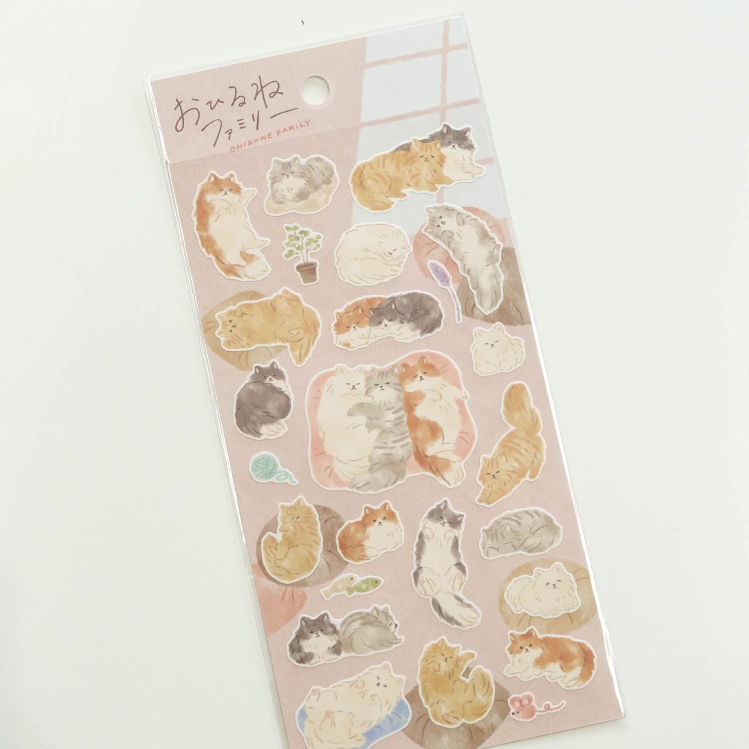 Cats 'Ohirune Family' Stickers Sheet