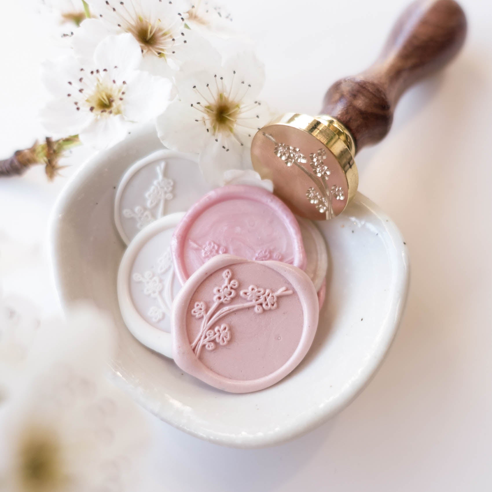 Cherry blossom wax seal stamp pink sakura fiona ariva australia