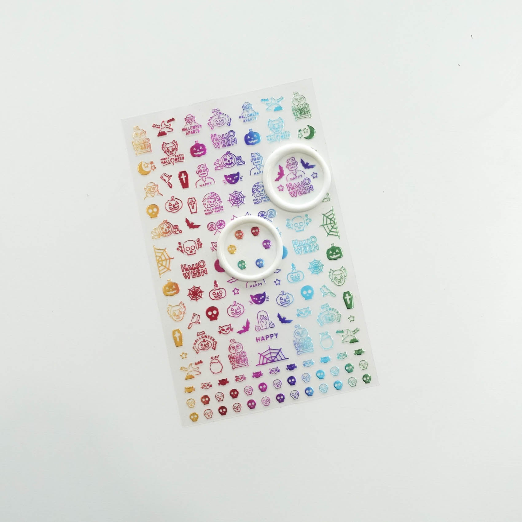 Rainbow Halloween Clear-Backed Decorative Stickers Sheet