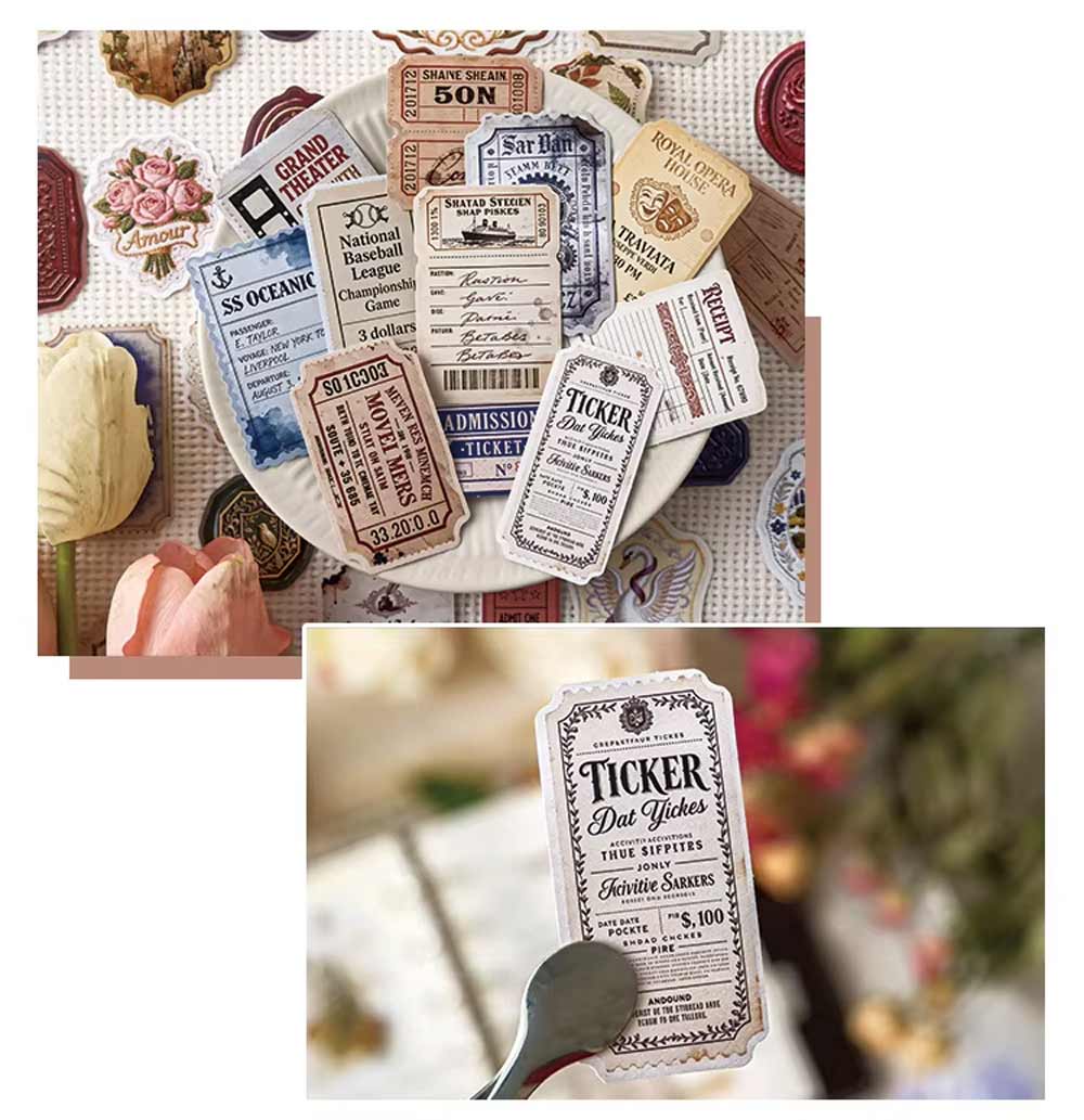 Memories In Faded Notes 'Collector of Antiques' Matchbox Flake Stickers