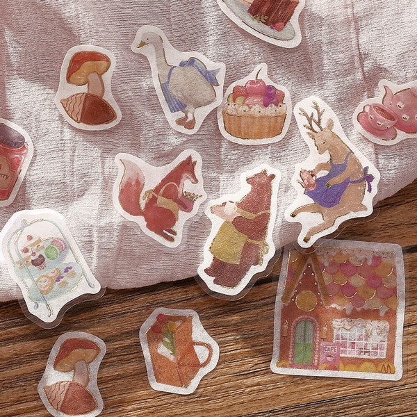 Sweet Cafe Gingerbread House | 'Shopping Arcade' Series | Planner Flake Stickers | BGM