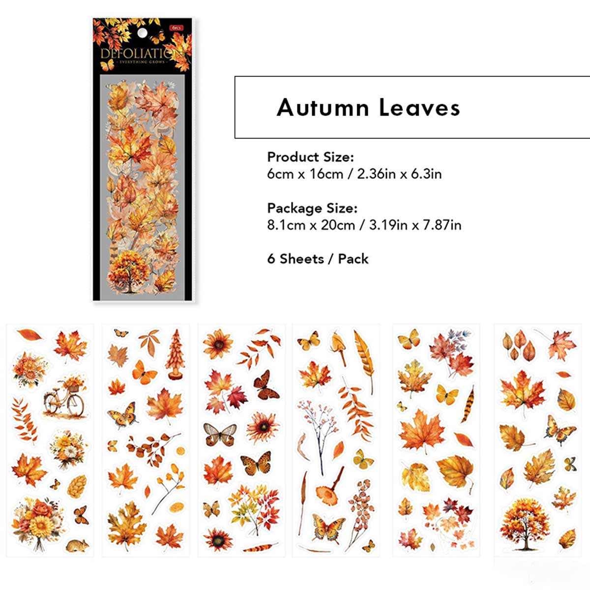 Autumn Leaves 'Defoliation' 6-Sheet Stickers Sheet